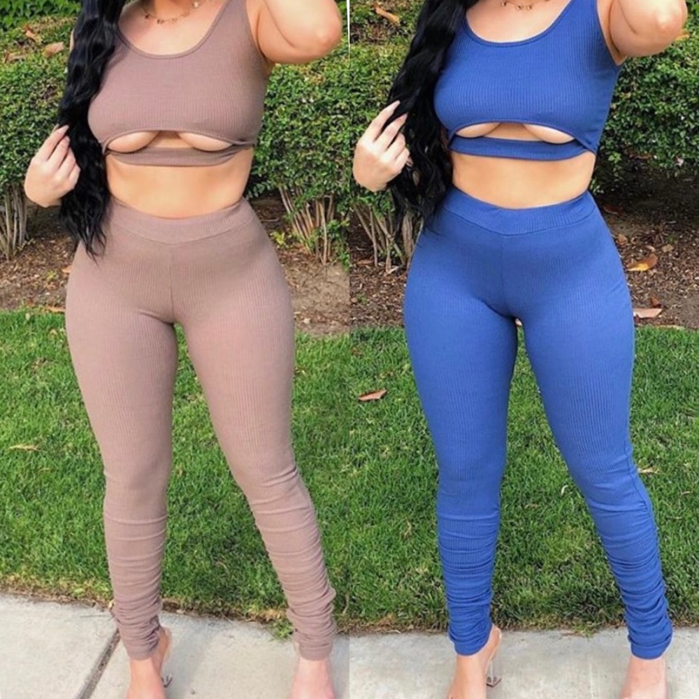 Blue & Mocha 2-Piece Set
